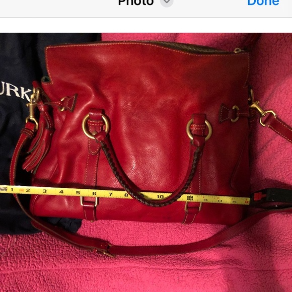 Dooney & Bourke Italy Florentine Leather Vaccetta satchel red bag - Picture 12 of 16